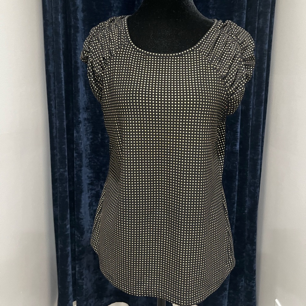 Tommy Hilfiger Black and Gold Dotted Blouse